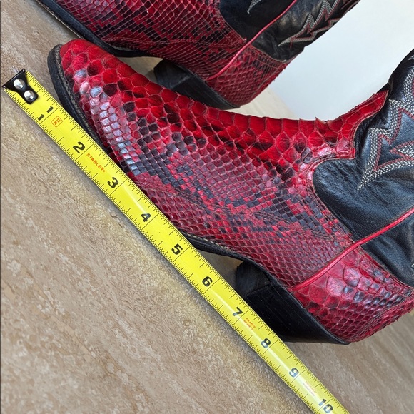 Justin Boots Red and Black Heeled Boots - Picture 13 of 16